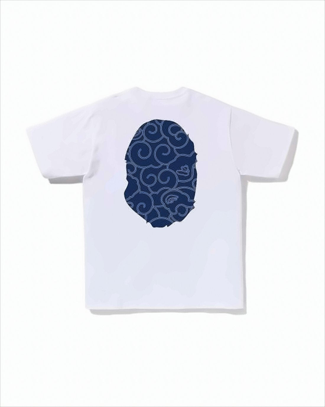 Short-Sleeve White T-Shirt with Navy Blue Graphic