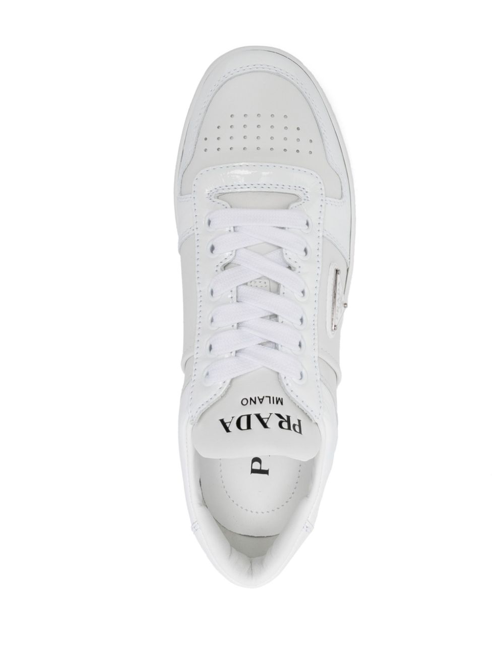 Refined White Leather Downtown Sneakers