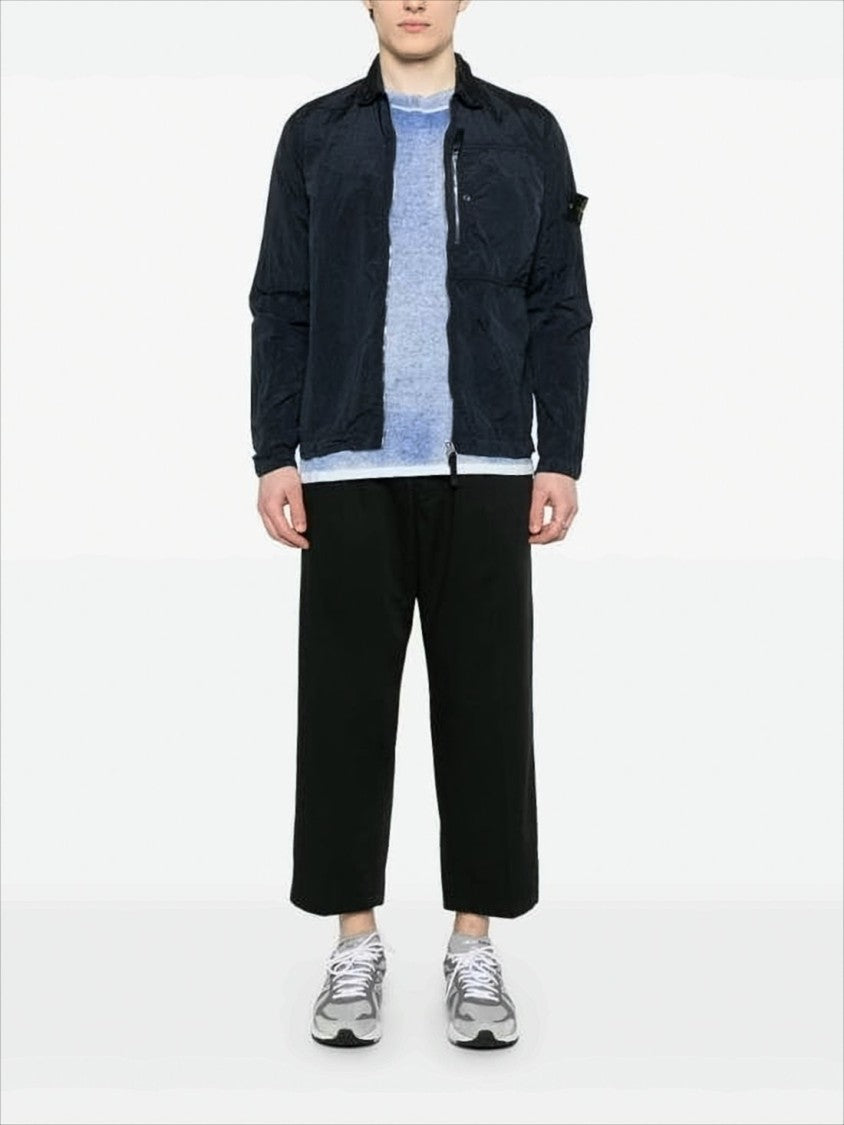 Crinkled Texture Lightweight Black Jacket