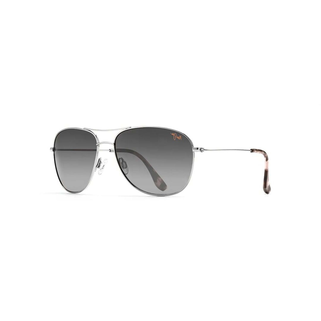 Cliff House Titanium Aviator Sunglasses with Gradient Grey Lenses