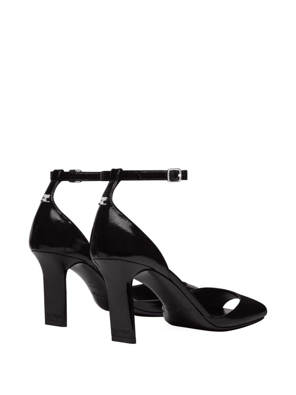 Patent Leather Peep Toe Ankle Strap Pumps