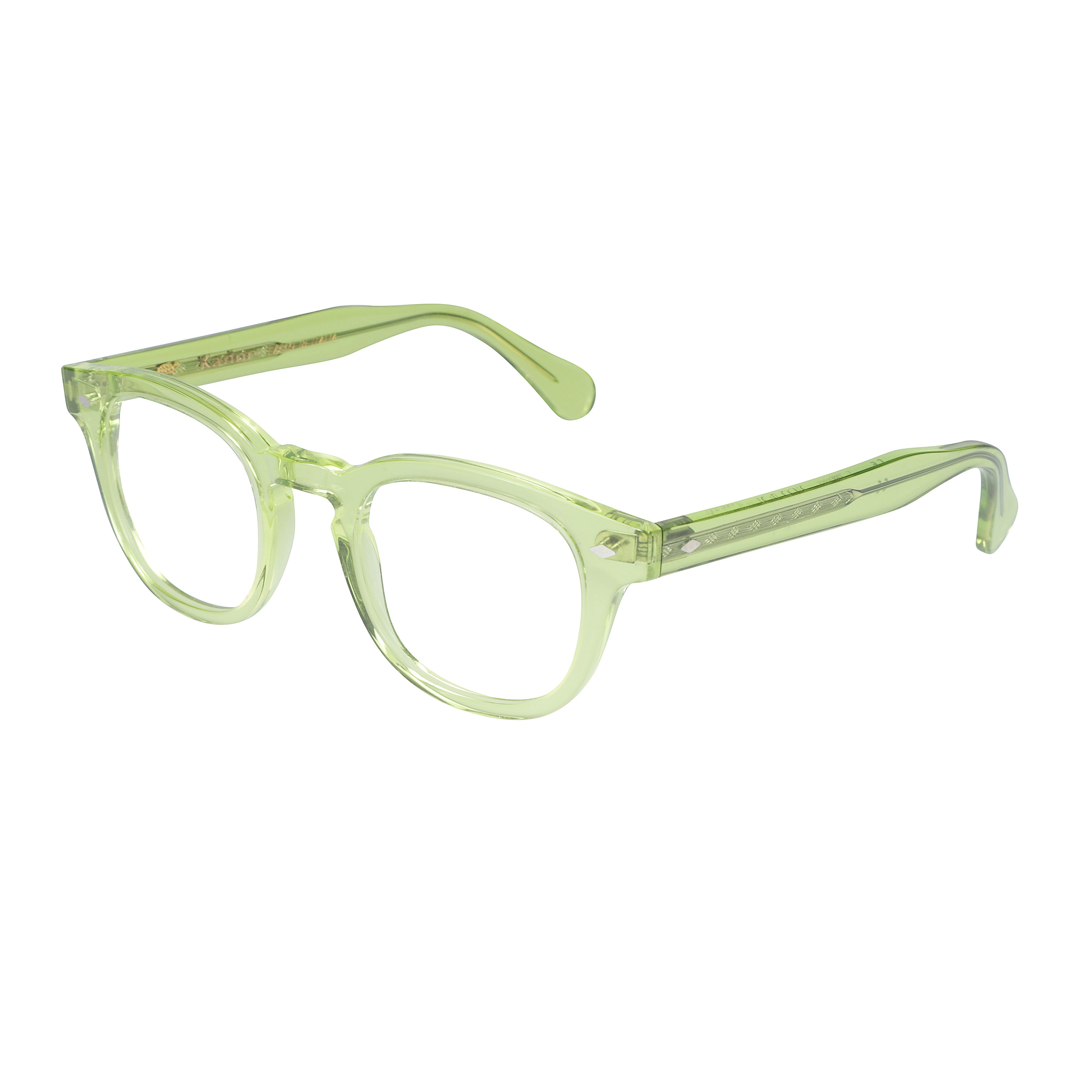 Jolly Cal 49 Translucent Light Green Round Square Sunglasses
