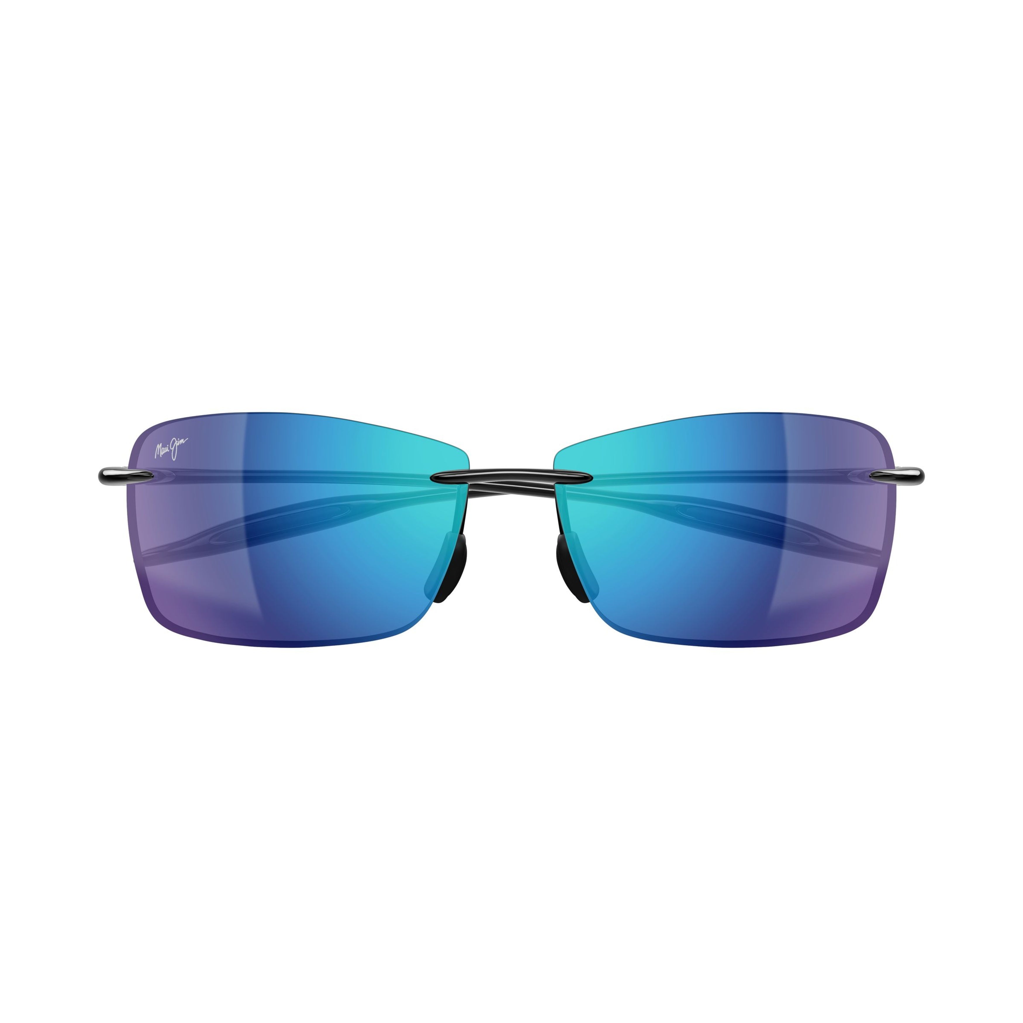 Lighthouse Rectangular Rimless Sunglasses with Blue-Green Gradient Tint