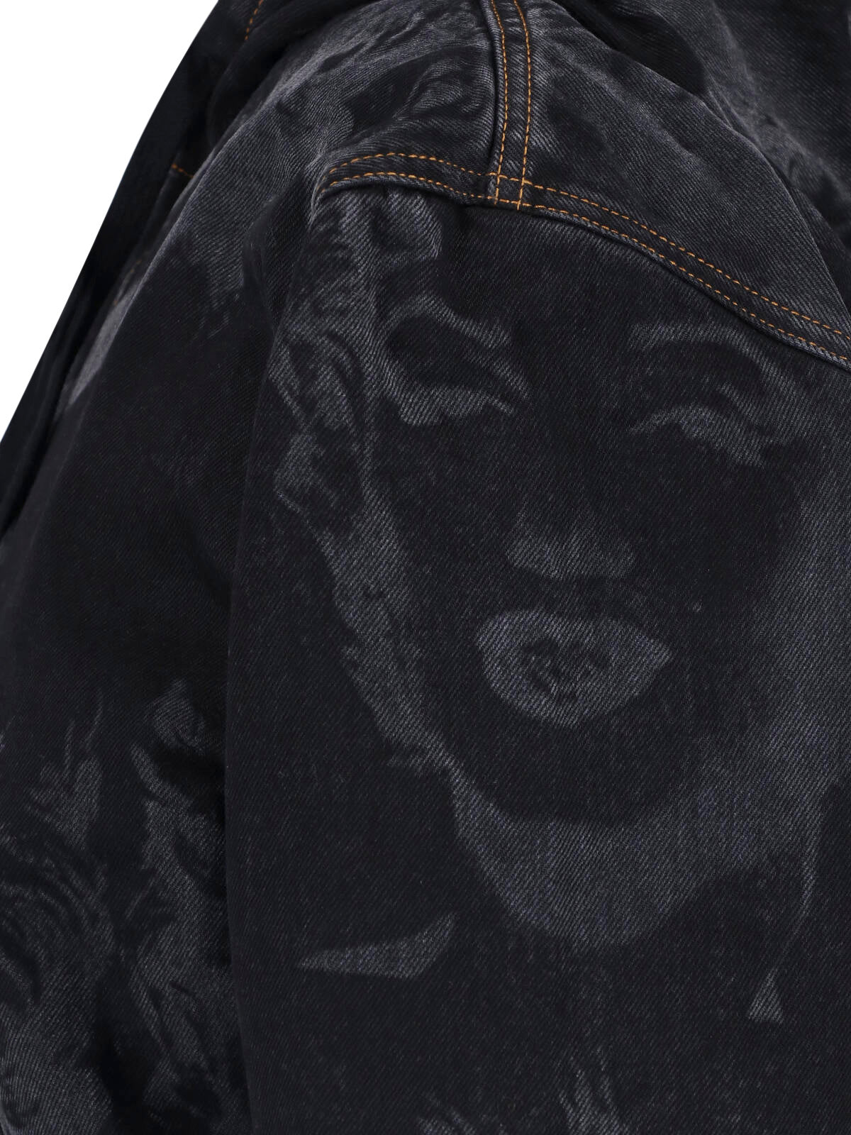 Black Artistic Print Cropped Jacket