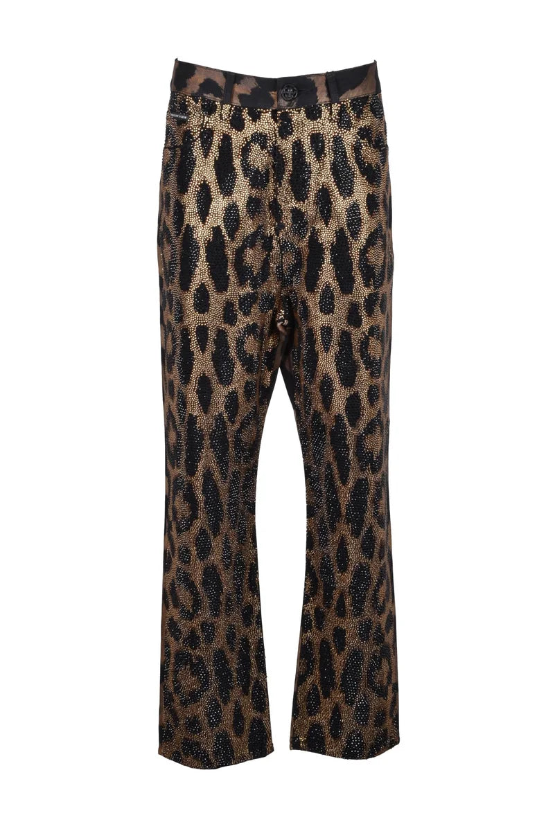 5-Pocket Jeans - Leopard Print