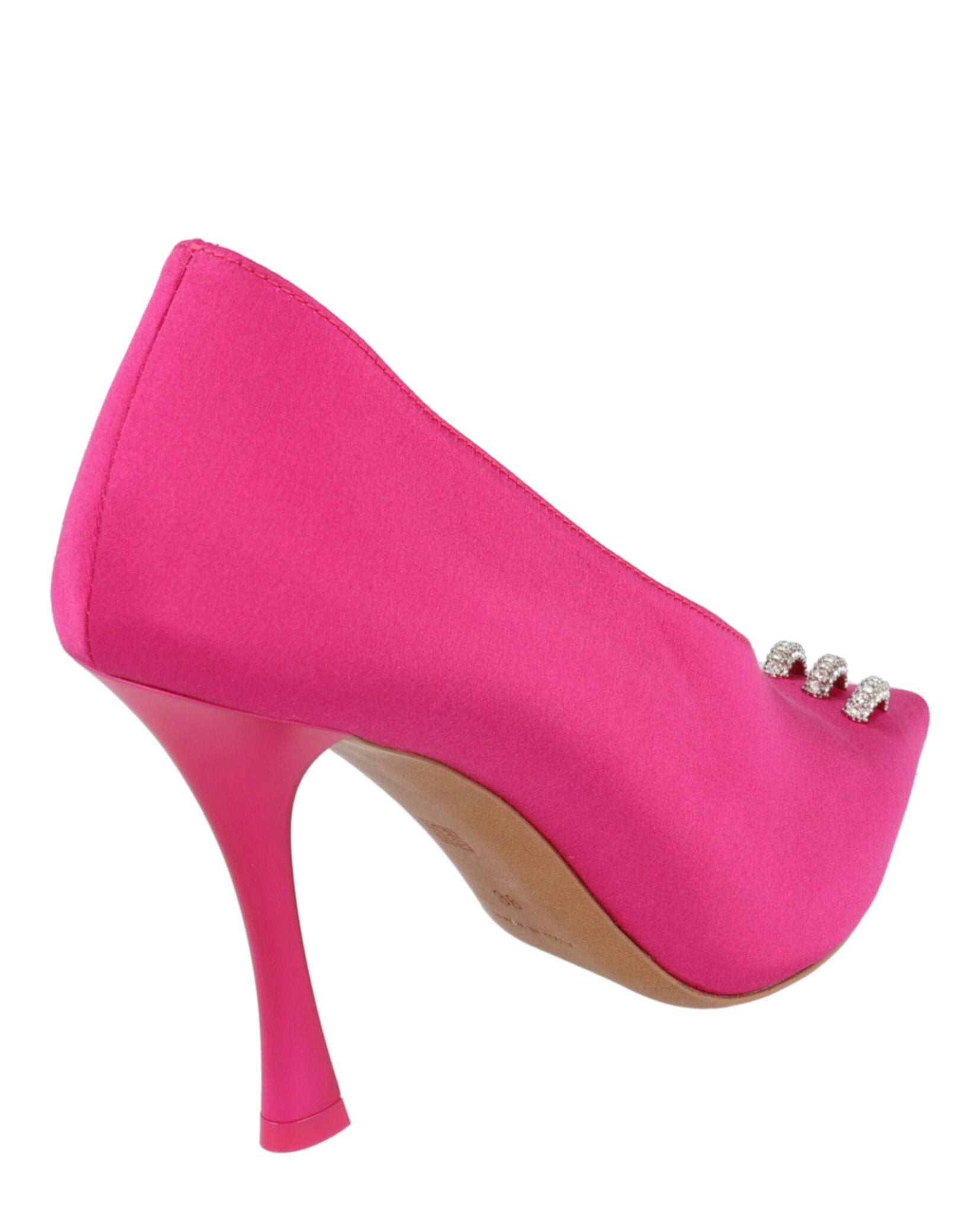 Show Pumps In Satin With Crystals Details