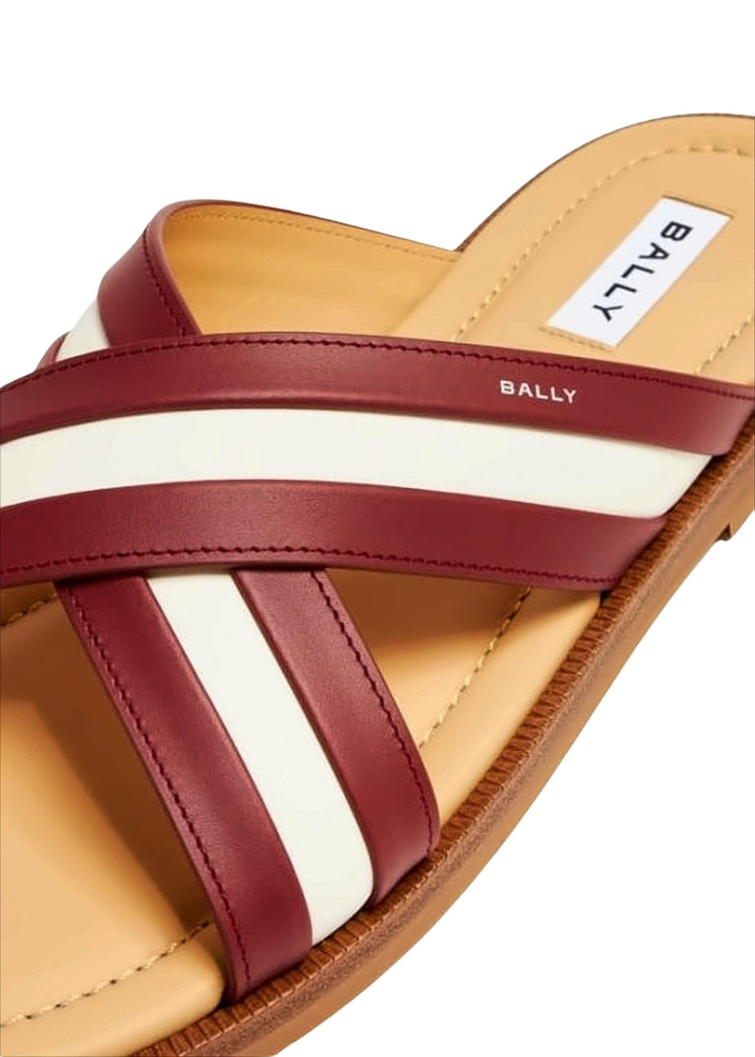 Burgundy Leather Mule with Crisscross Straps