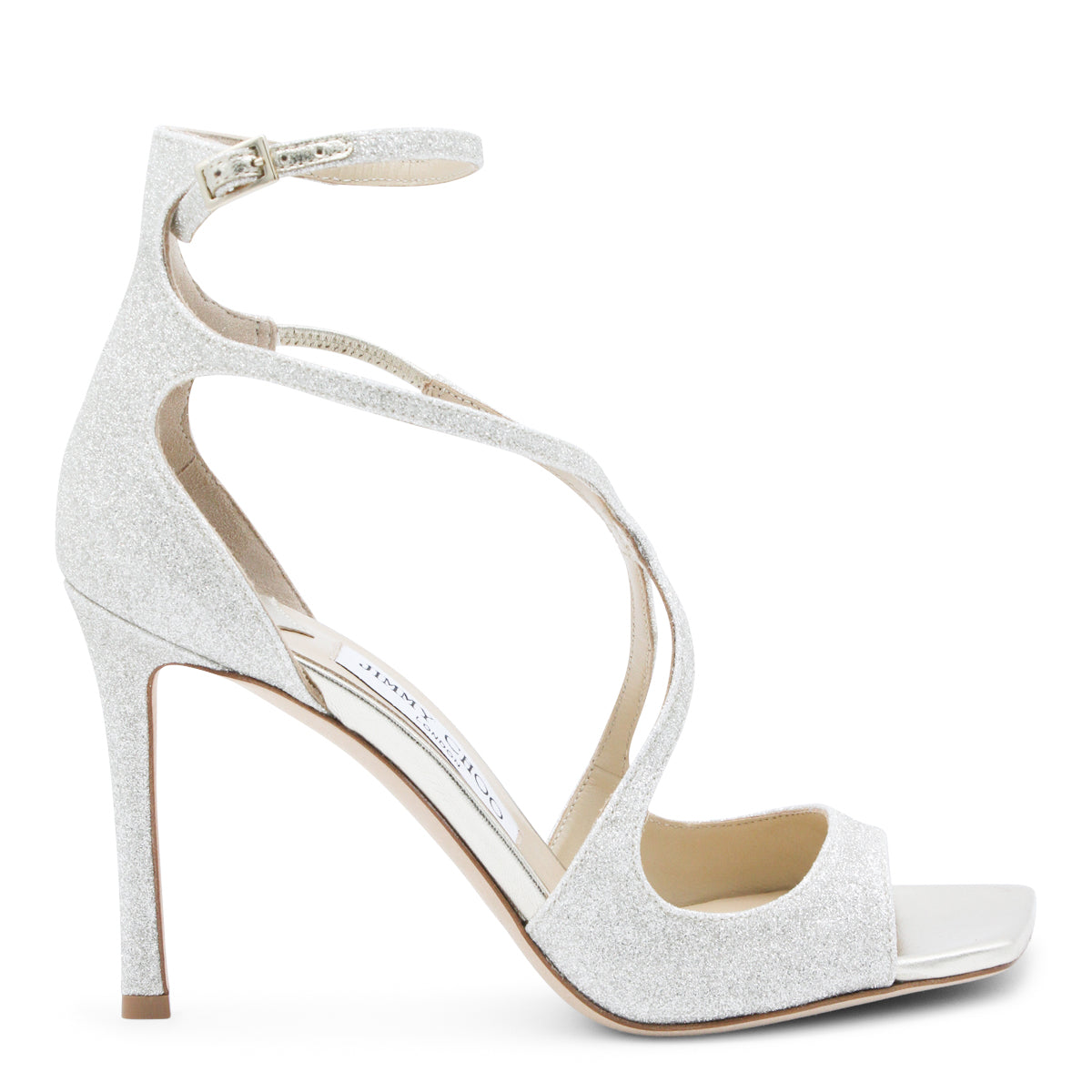 Platinum Leather Glitter Powder Atia 95 Sandals
