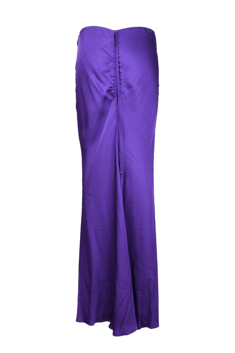 Long Viscose Skirt - Purple