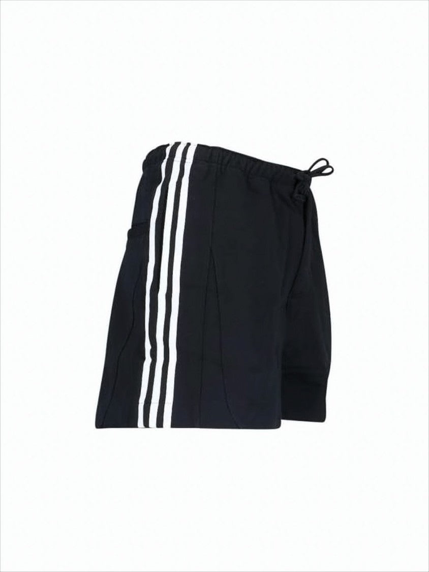 Minimalist Black Shorts with Vertical Stripe Detail