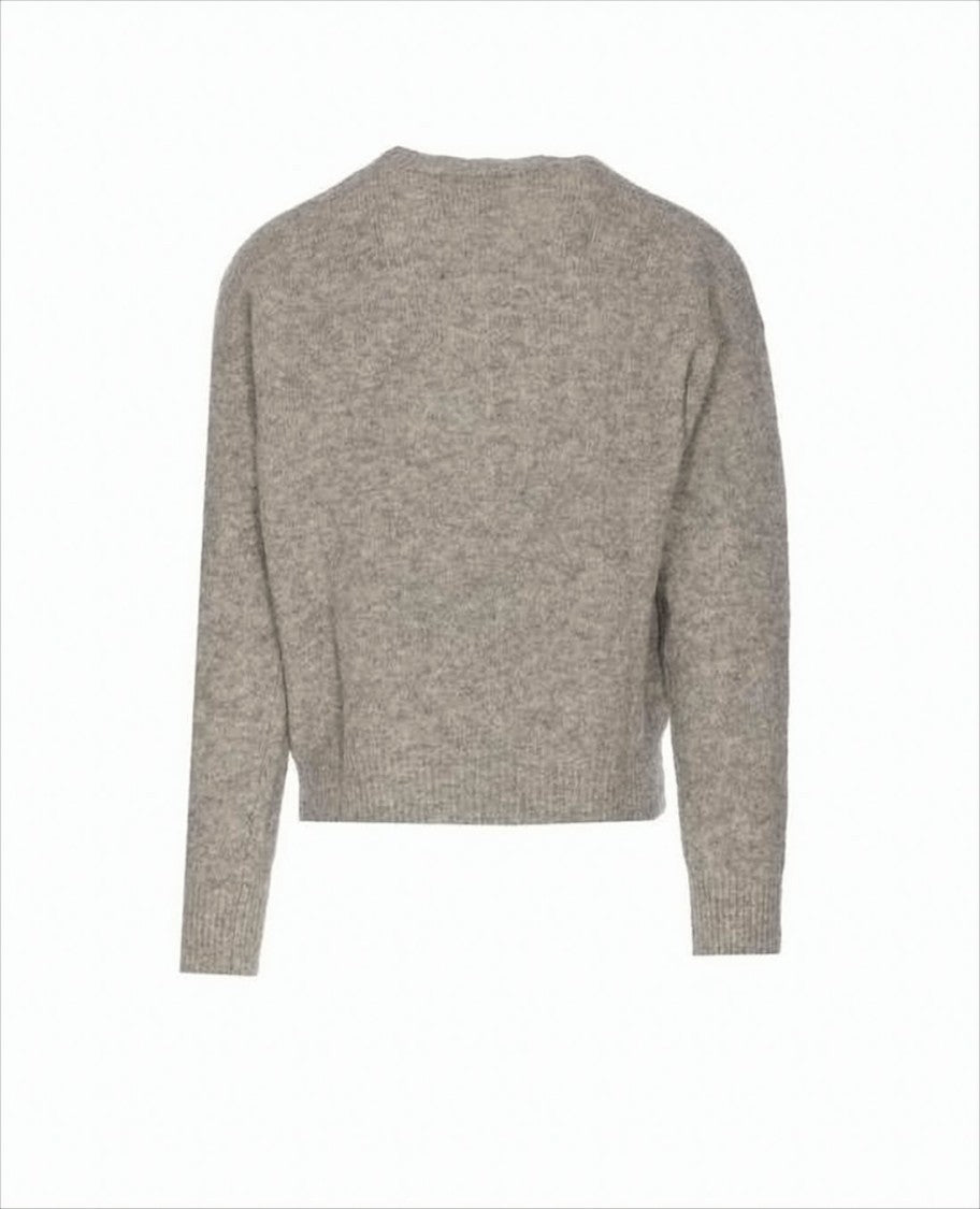 Heathered Knit Sweater with Classic Crew Neckline