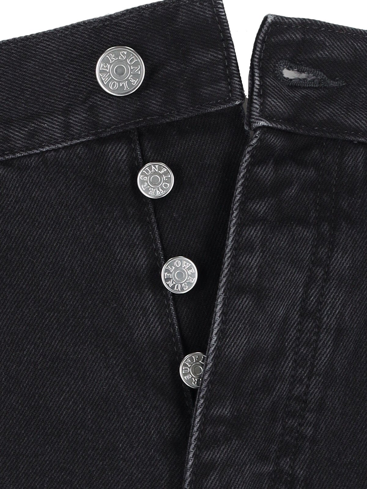 Straight-Leg Black Denim Pants