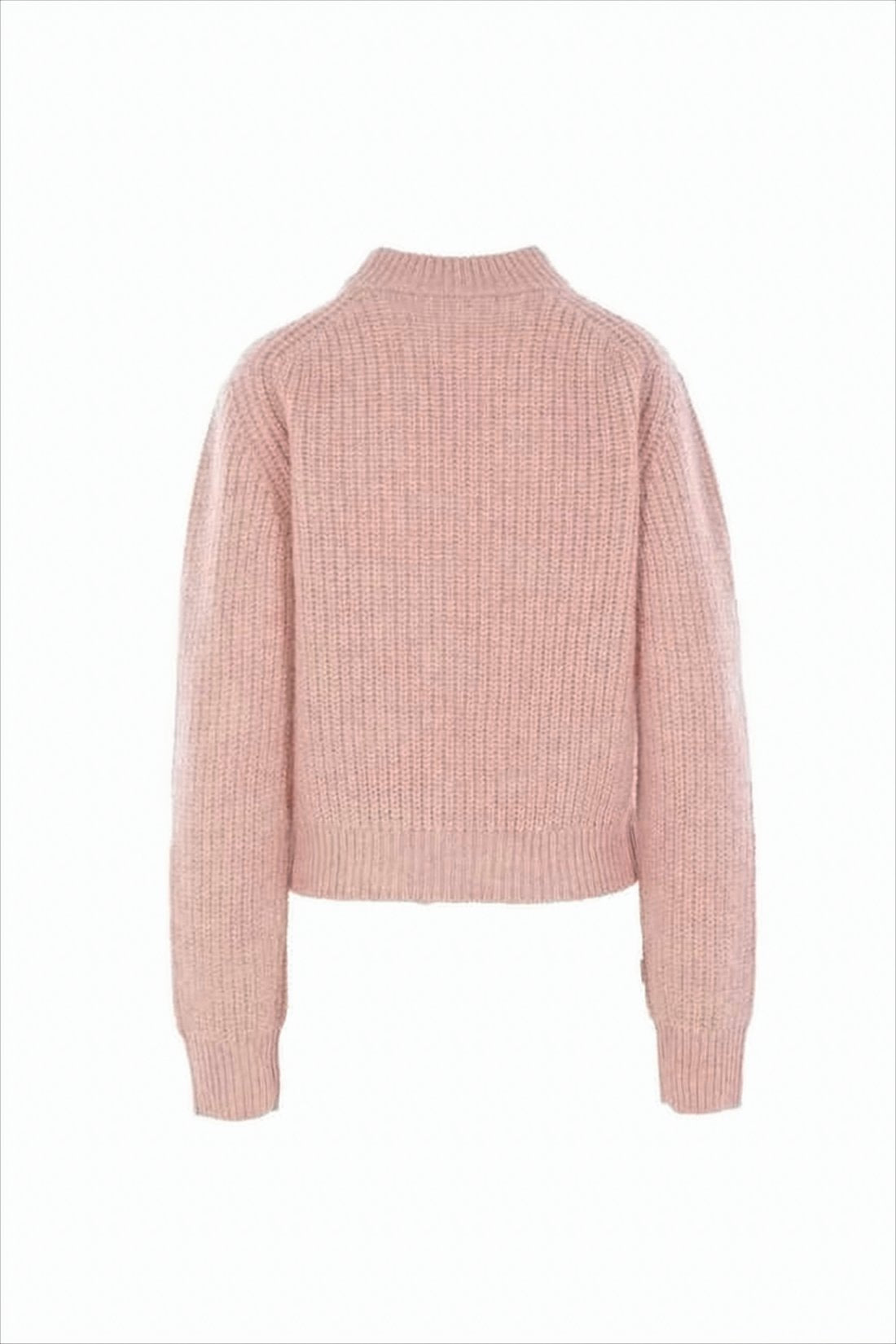 Ribbed Knit Sweater with Floral Embroidery