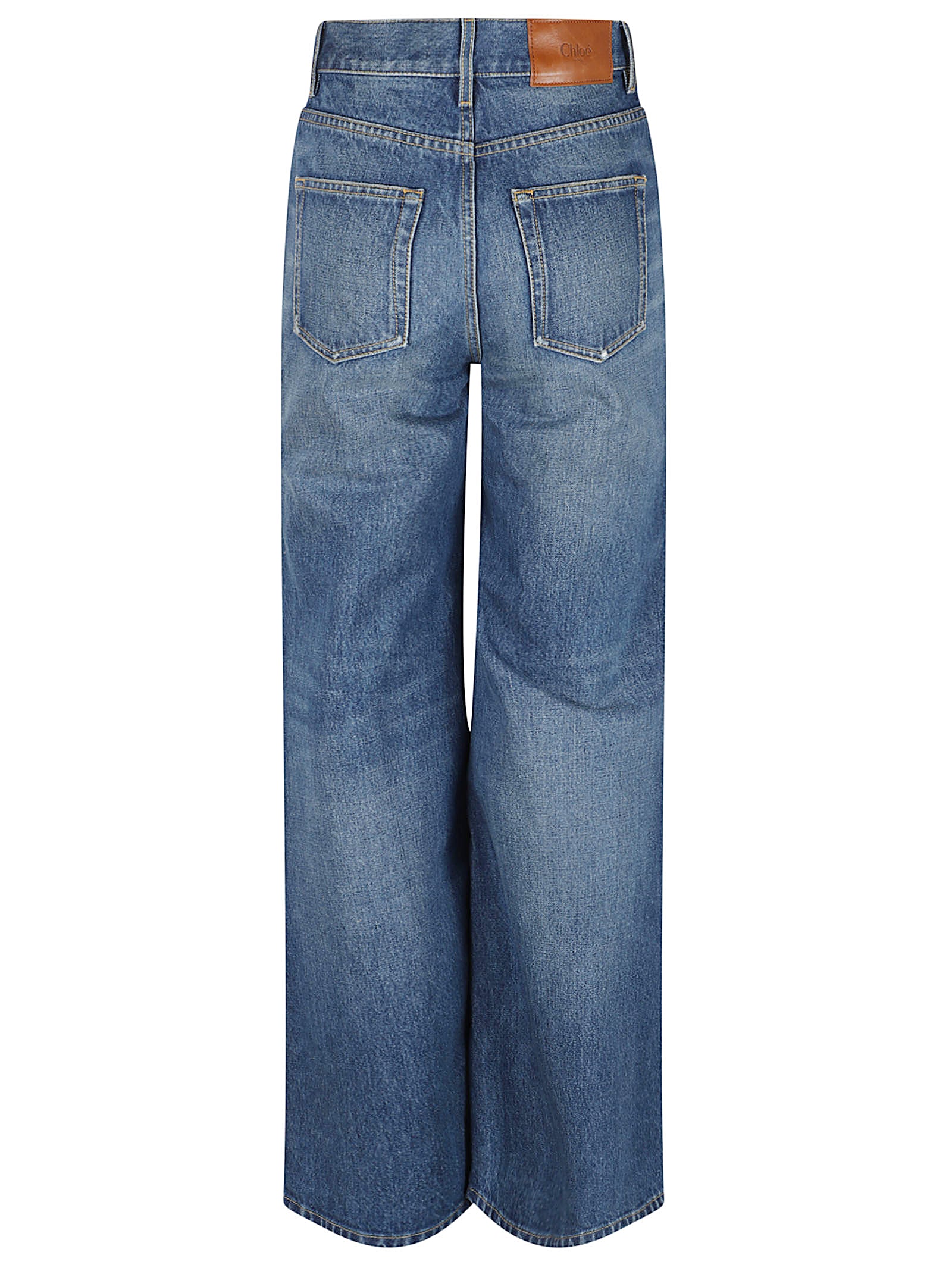Wide-Leg Denim Jeans With Classic Five-Pocket Design
