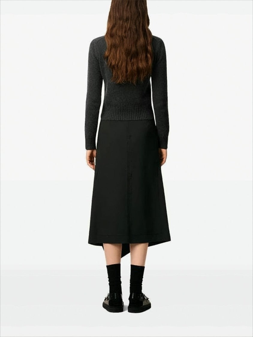 Cropped Grey Cashmere and Wool Sweater