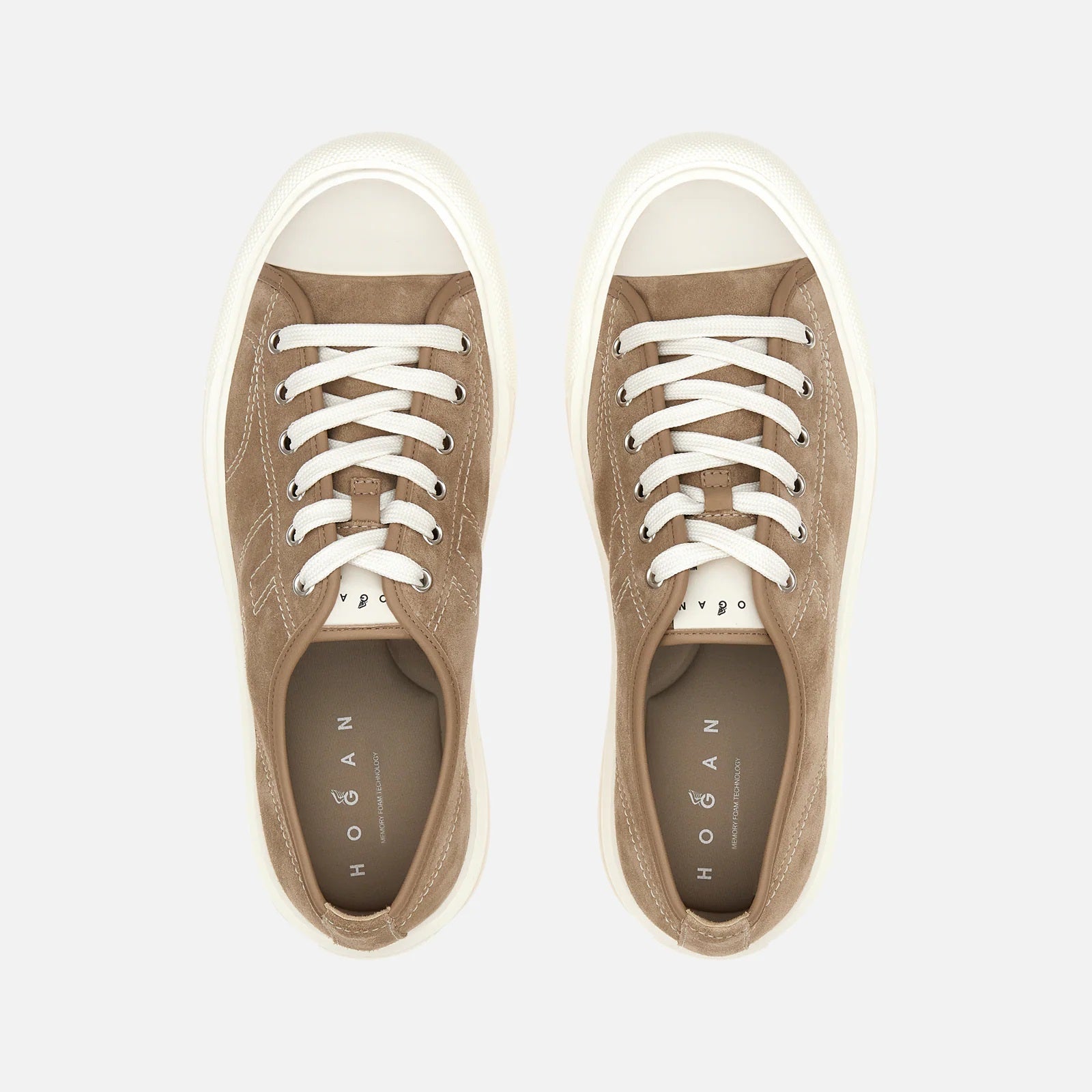 H691 Allacciato H Cuciture Sneakers in Beige