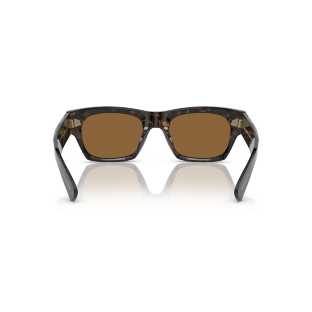 0ov5514su Rectangular Tortoiseshell Acetate Sunglasses with Metallic Accents