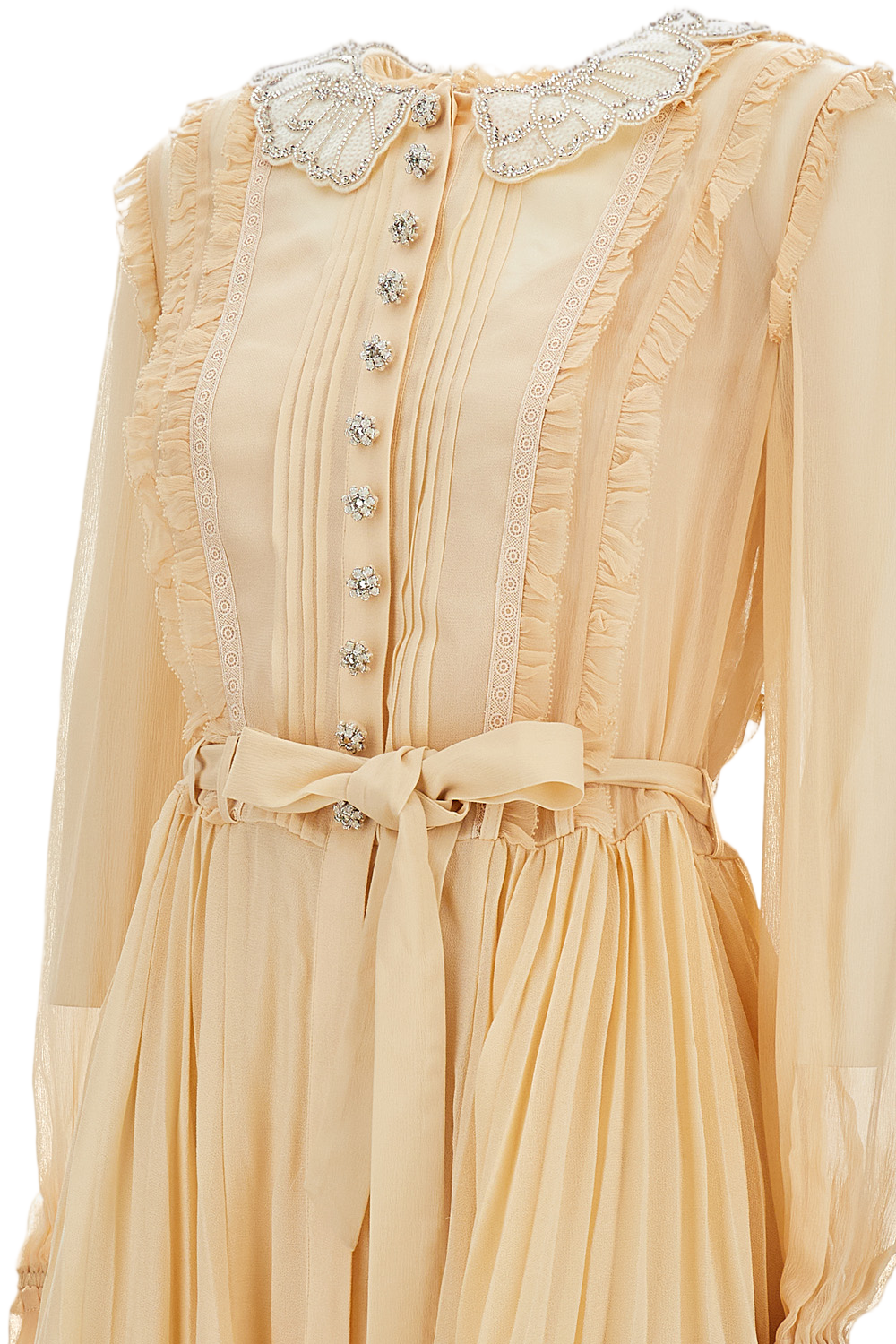 Pleated Georgette Mini Dress