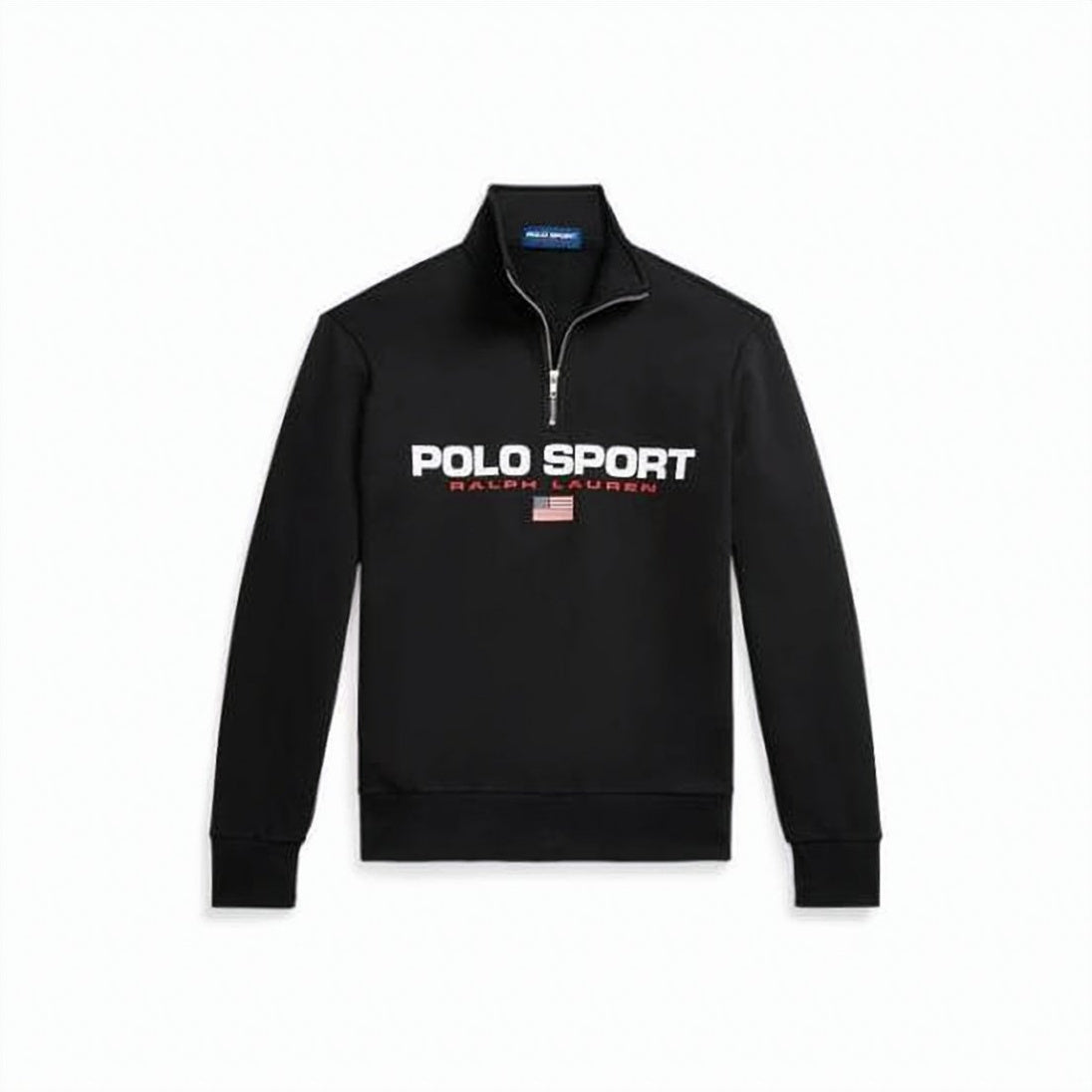 Half-Zip Black Turtleneck Sweatshirt