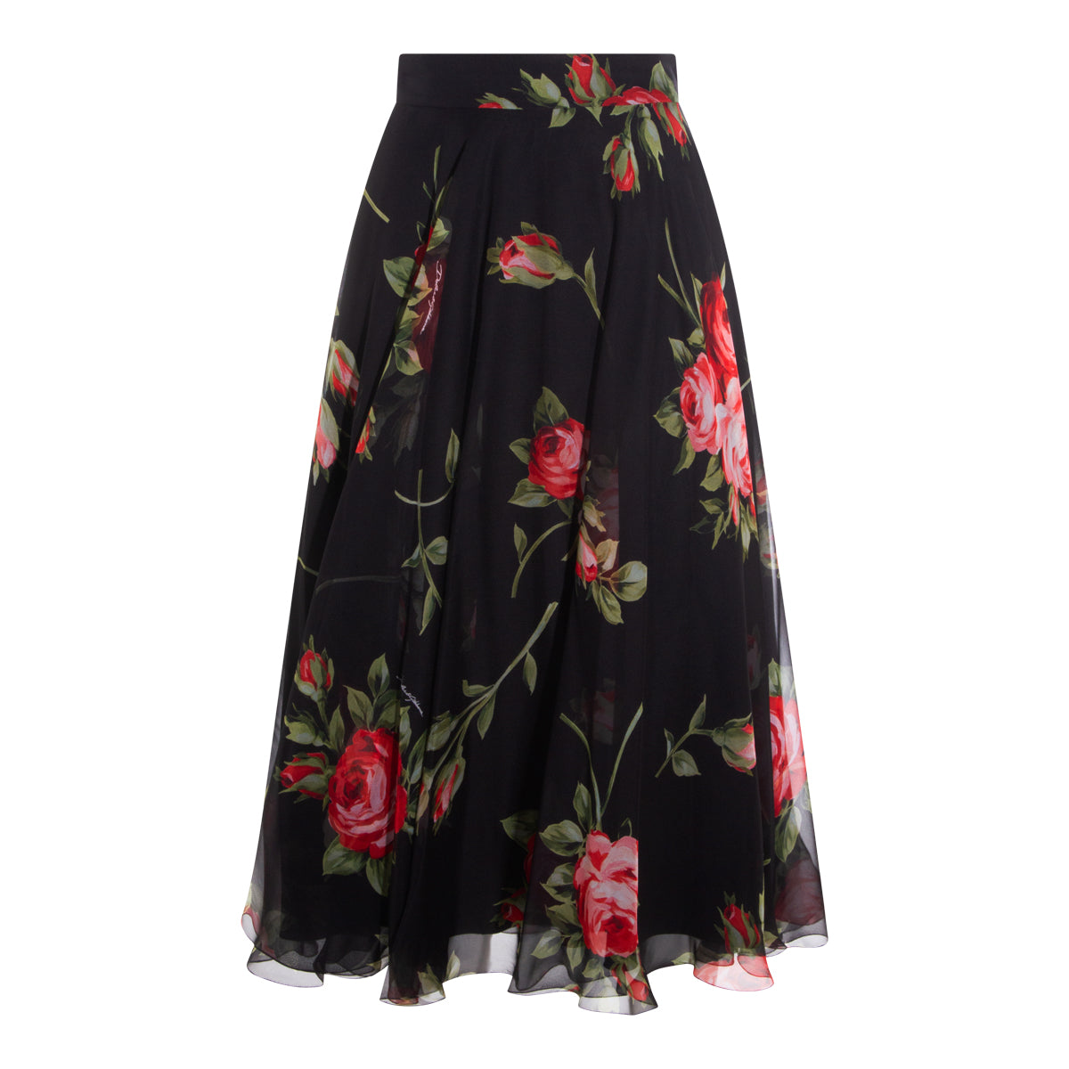 Silk Skirt with High Waist