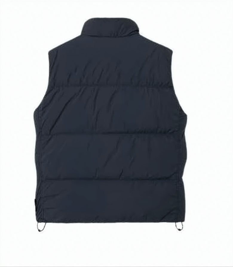 Quilted Padded Vest with High Collar and Flap Pockets