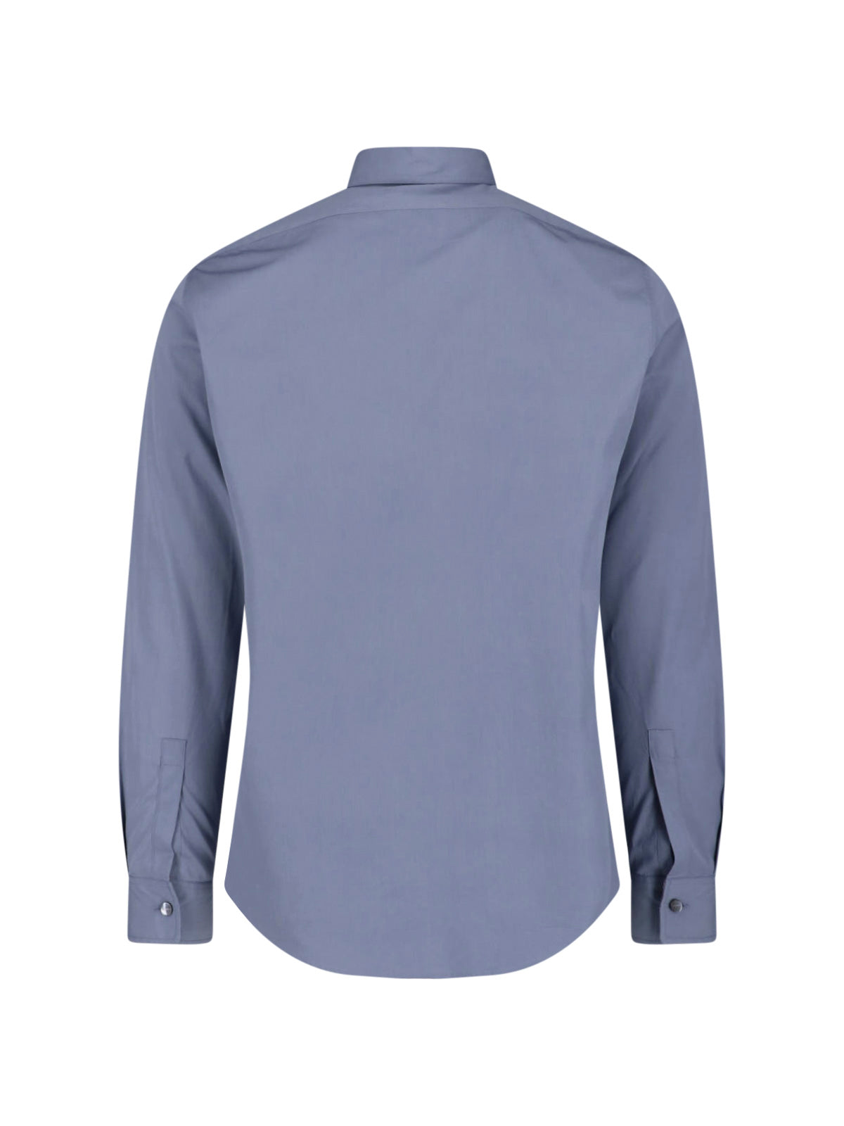 White Minimalist Curved Hem Cotton Shirt