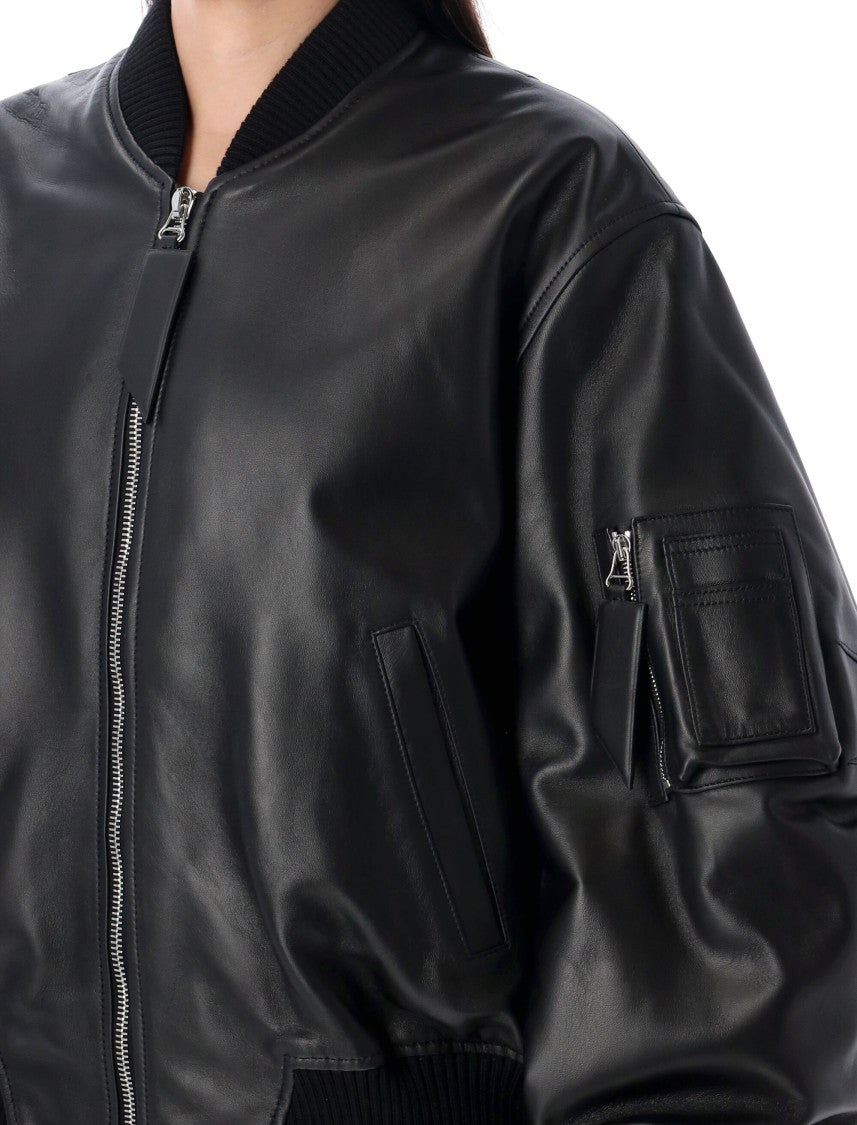 Anja Leather Bomber Jacket
