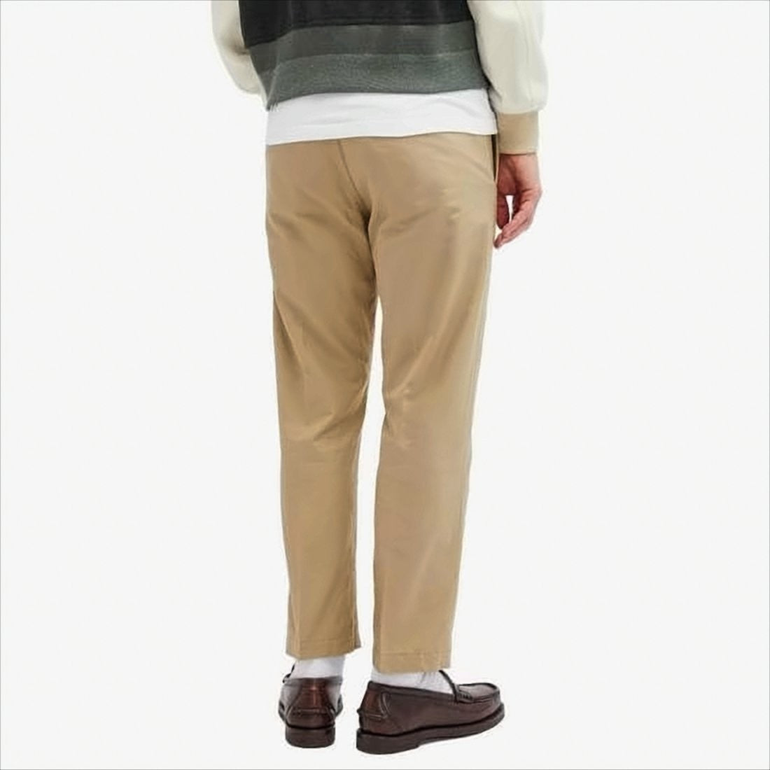 Pressed-Crease Brown Tailored Straight Pants