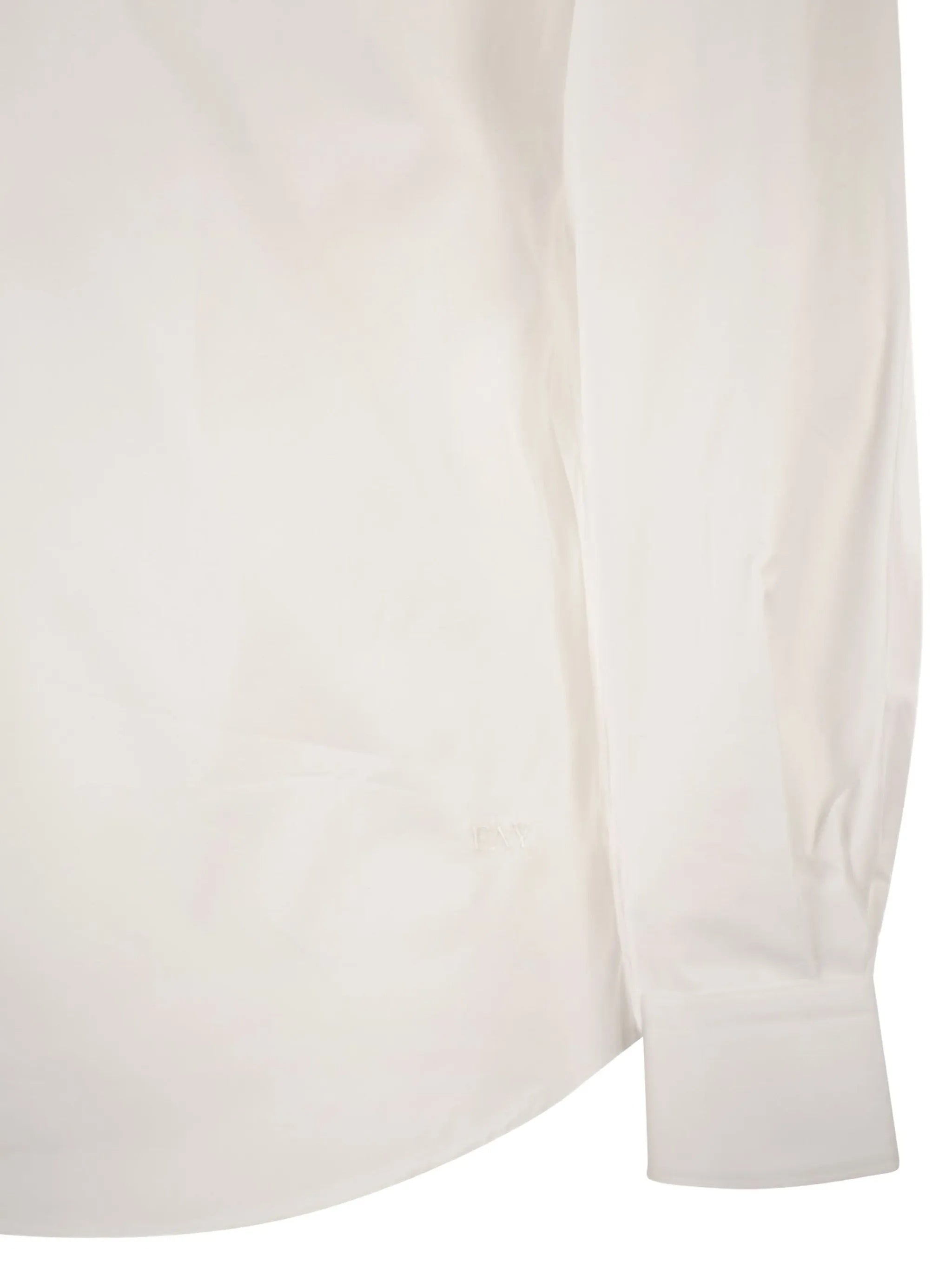 White Long-Sleeve Button-Down Formal Shirt