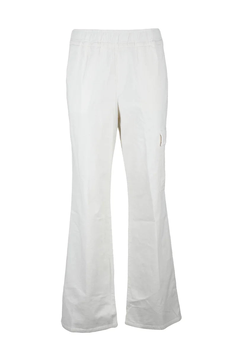 Velvet Cargo Pants - White