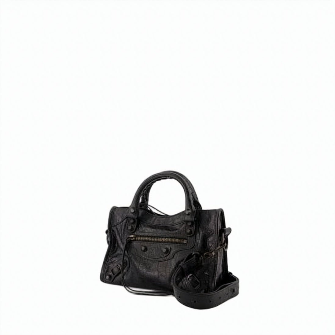 Textured Lambskin Mini Shoulder Bag with Edgy Elements