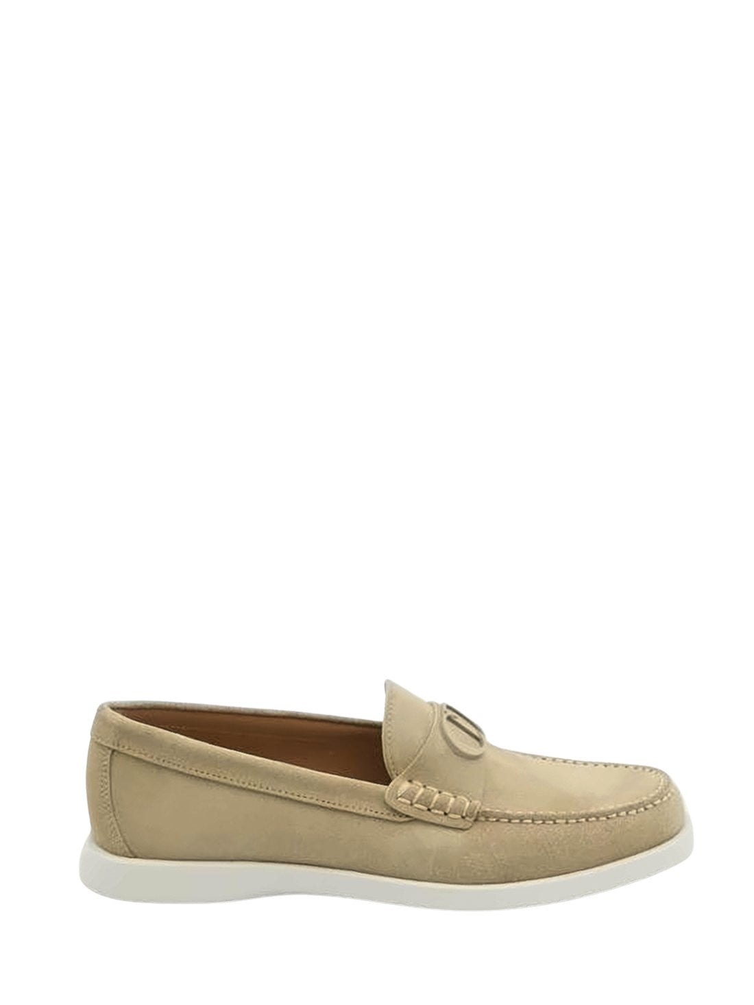 Soft Suede Loafers With Calf Leather Accents And Rubber Sole