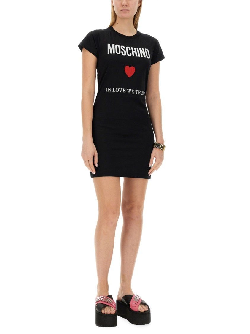 Fitted Mini Dress With Heart Graphic