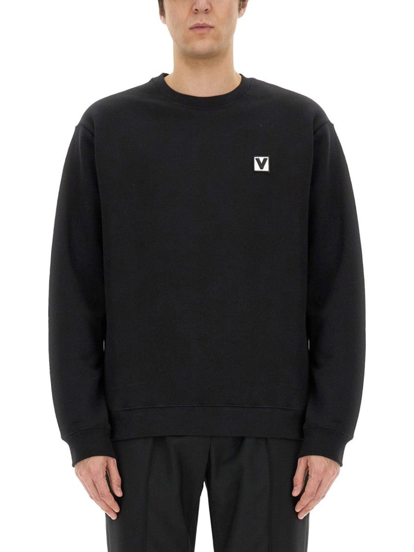 Cotton Crewneck Sweatshirt With Patch