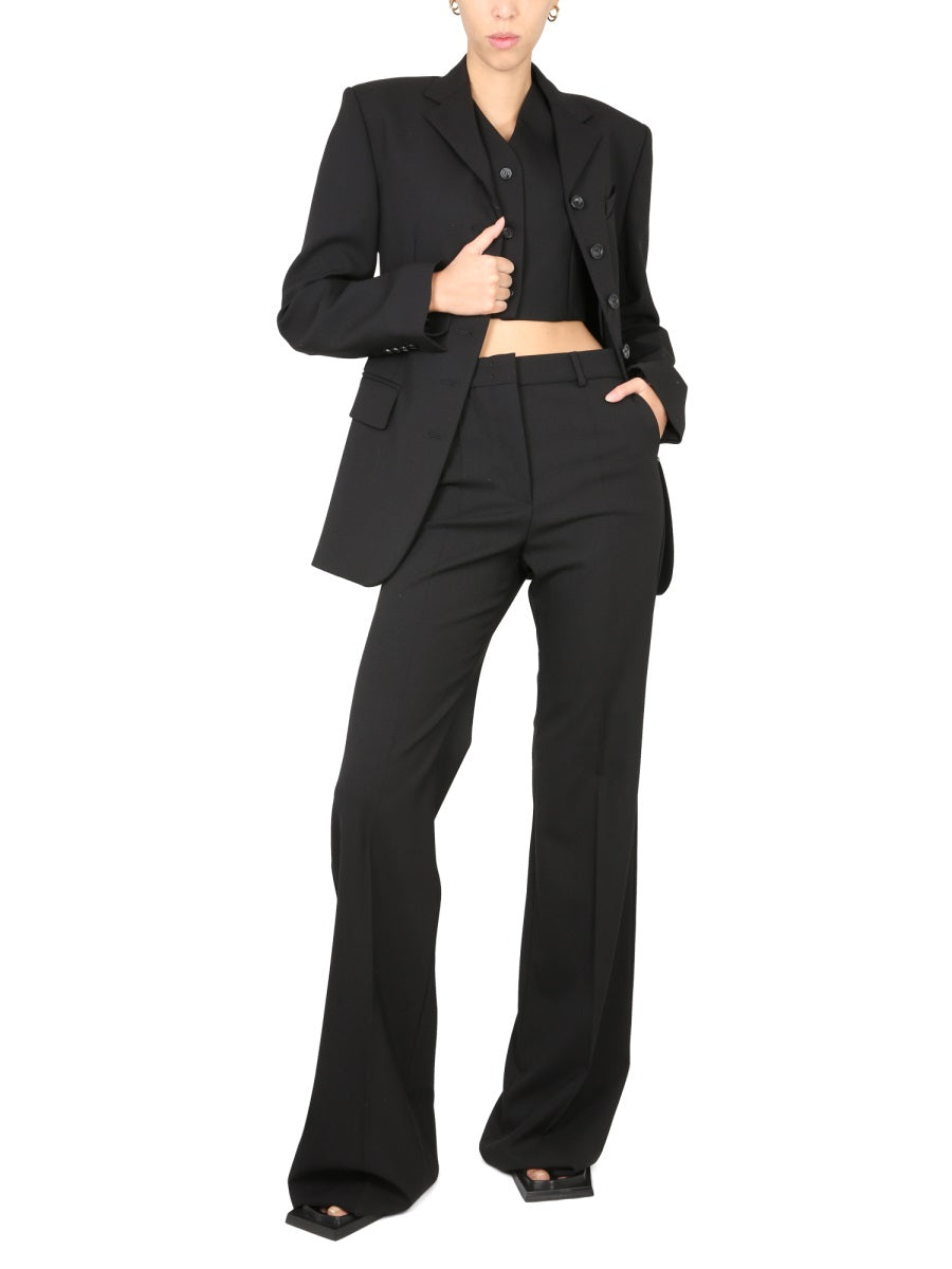 Single-Breasted Jacket with Mirror Lapels and Tailored Finish