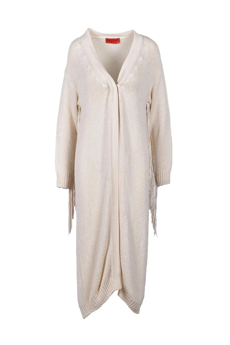 Long Cardigan Silk Polyamide - Cream