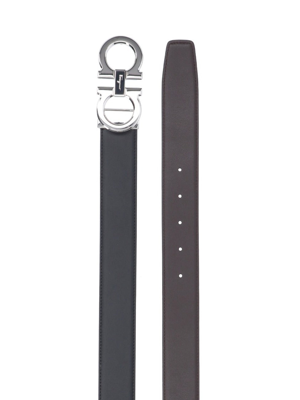"Gancini" Reversible Belt Black