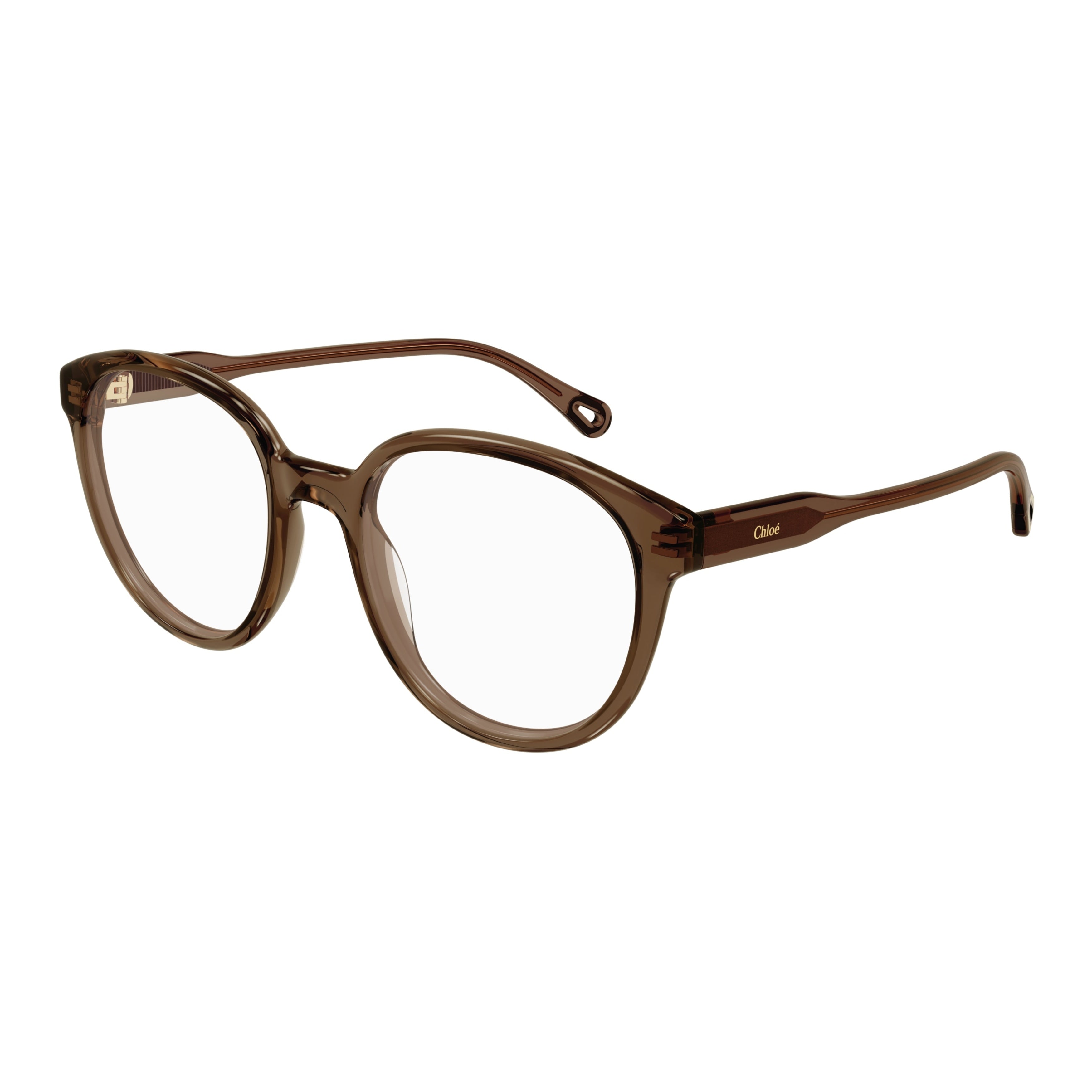 Ch0127o Translucent Brown Bio Acetate Rounded Eyeglasses