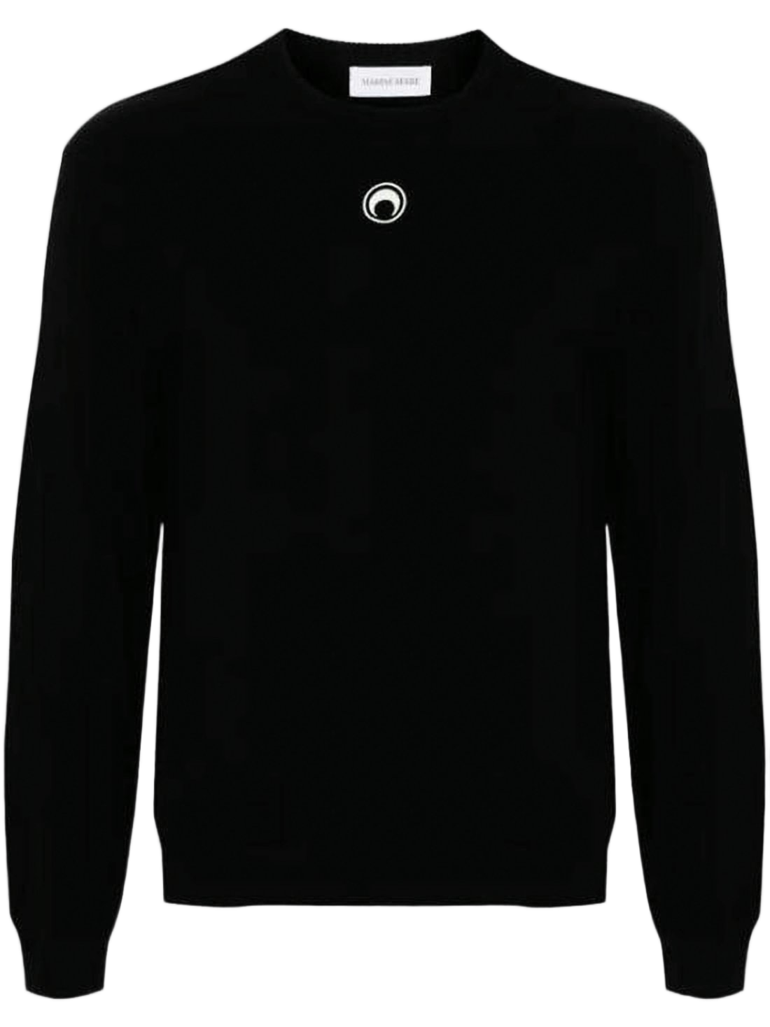Minimalist Black Sweater with Subtle Emblem
