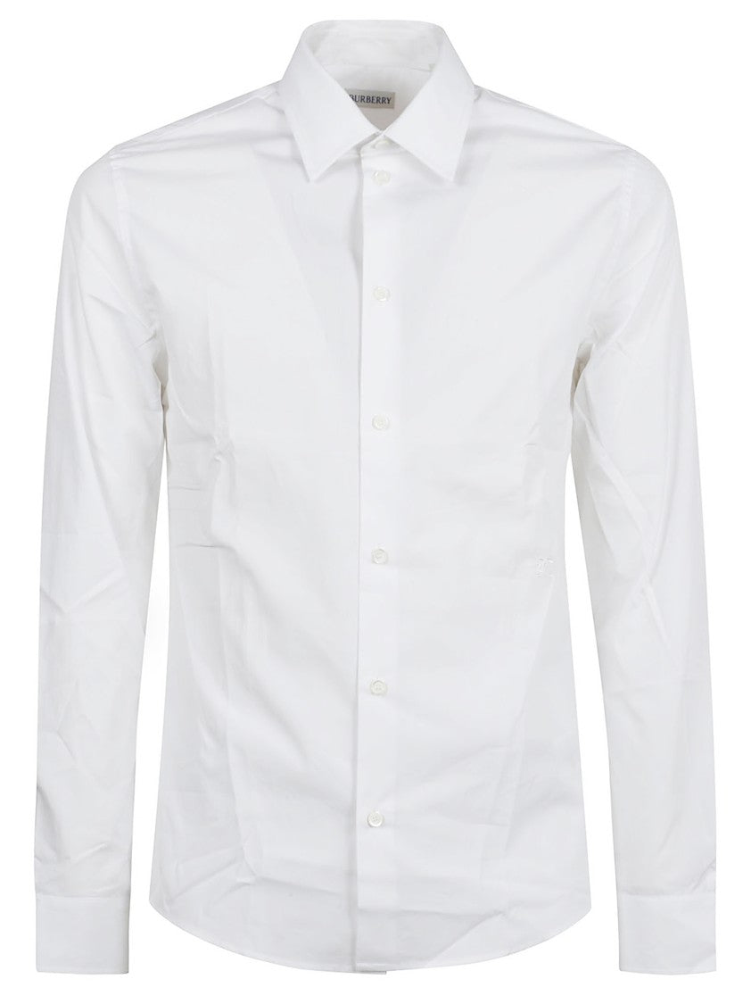 Tonal Equestrian Knight Embroidered Cotton Poplin Shirt