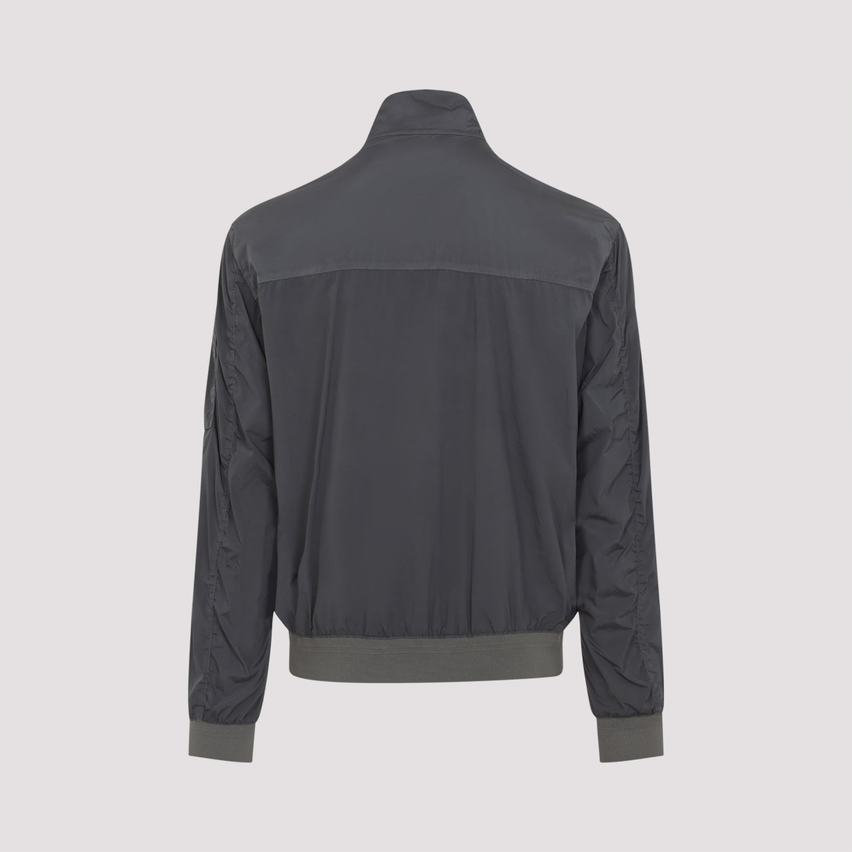 Grey Nycra Jacket with Stand Collar