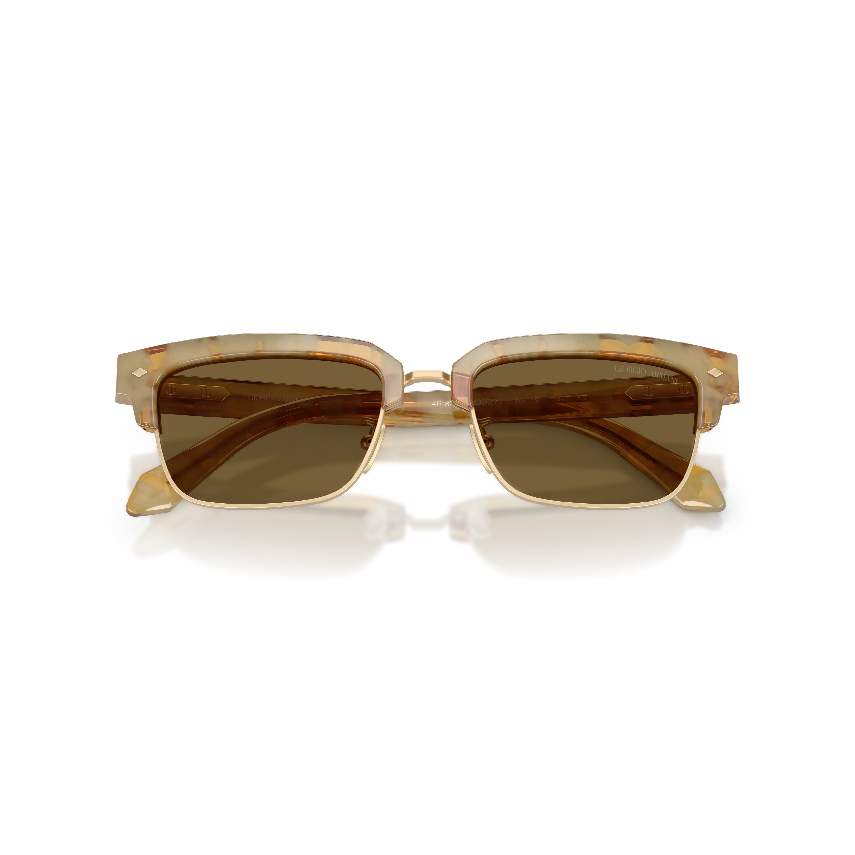 0ar8243 Translucent Beige Acetate Sunglasses with Tortoiseshell Accents