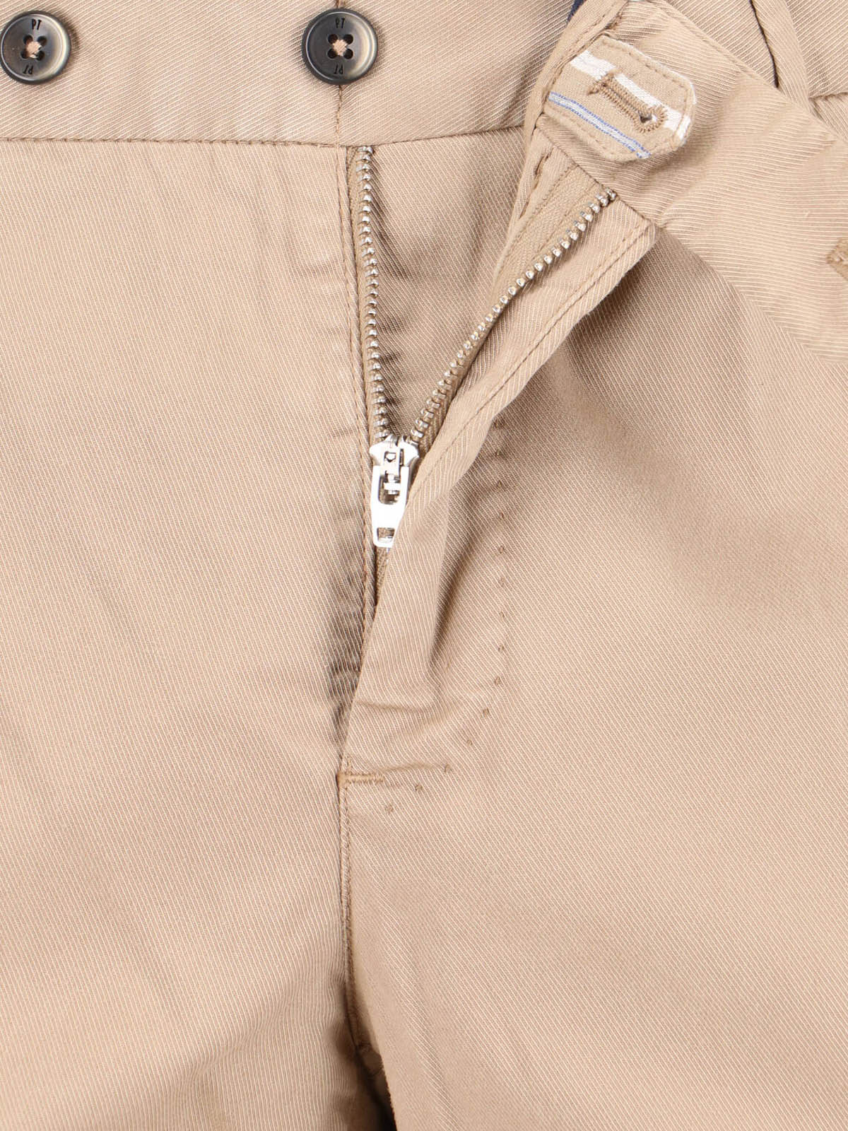 Cotton Blend Trousers – Beige