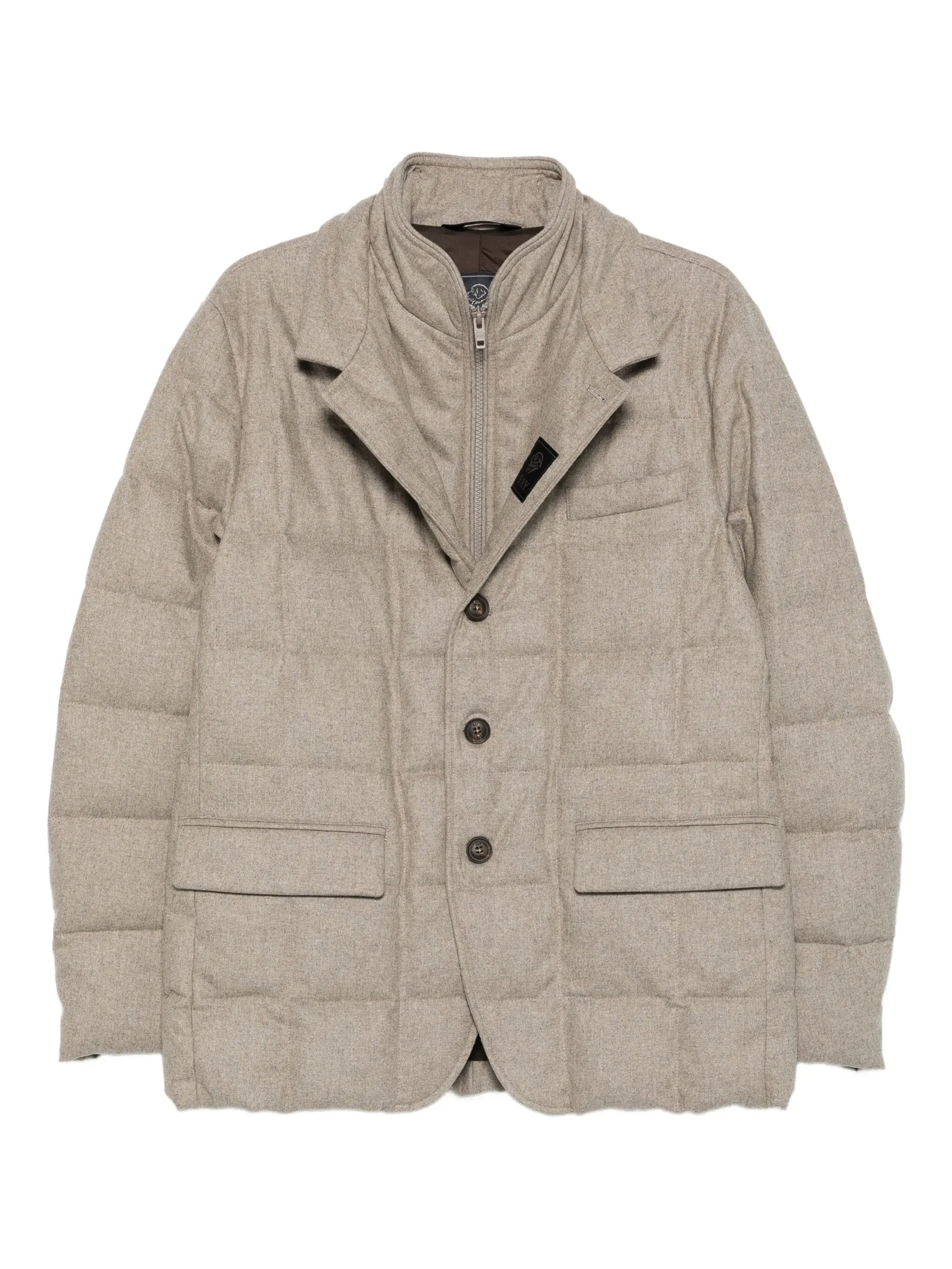 Double-Breasted Quilted Padded Grid Stitch Jacket