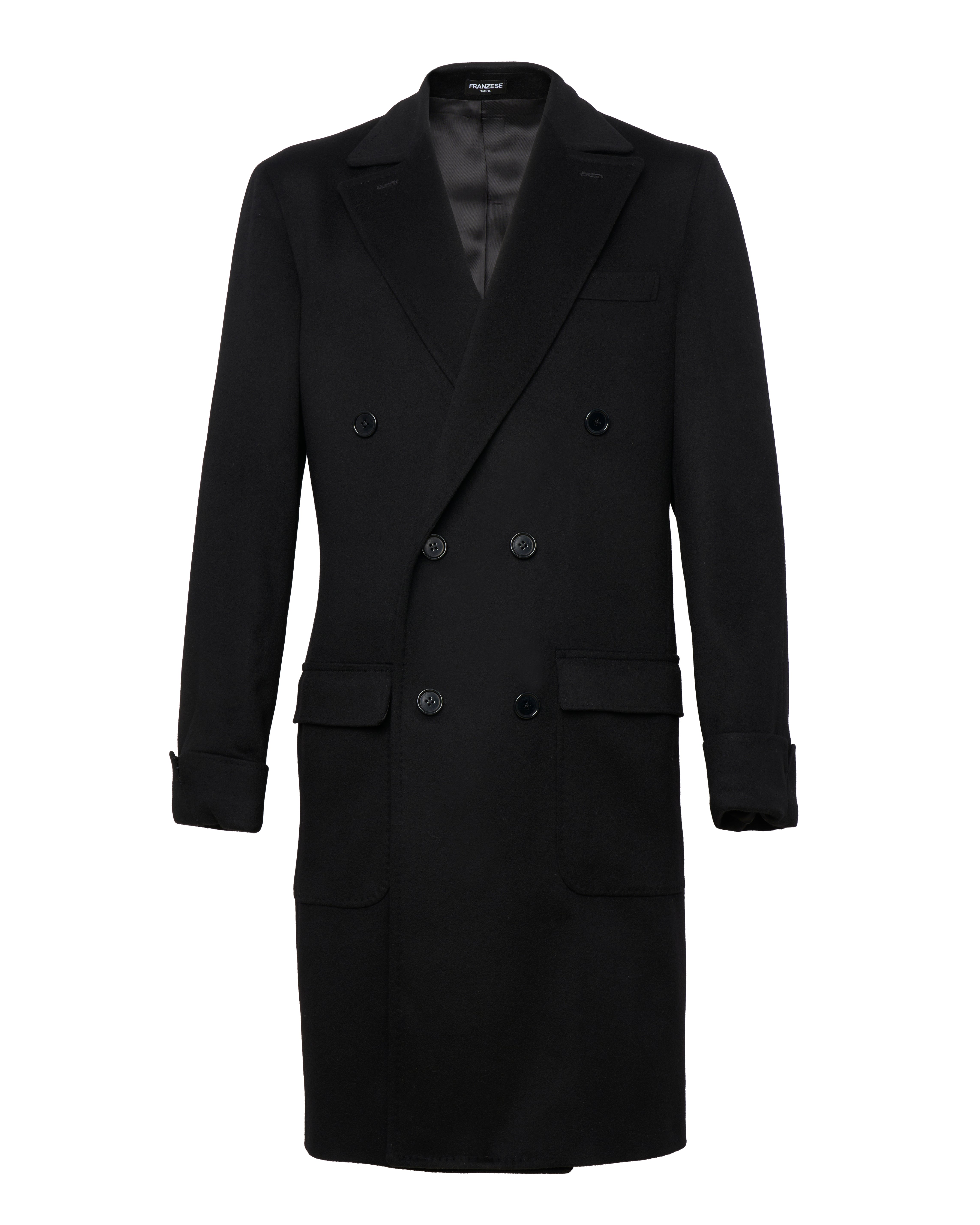 Double-Breasted Loden Coat With Peak Lapels