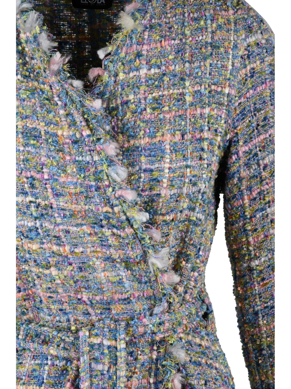 Multicolor Viscose Acrylic Cotton Bouclé Duster Coat