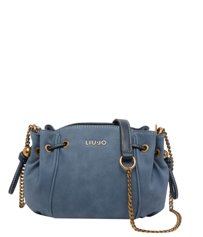 Blue Drawstring Shoulder Bag