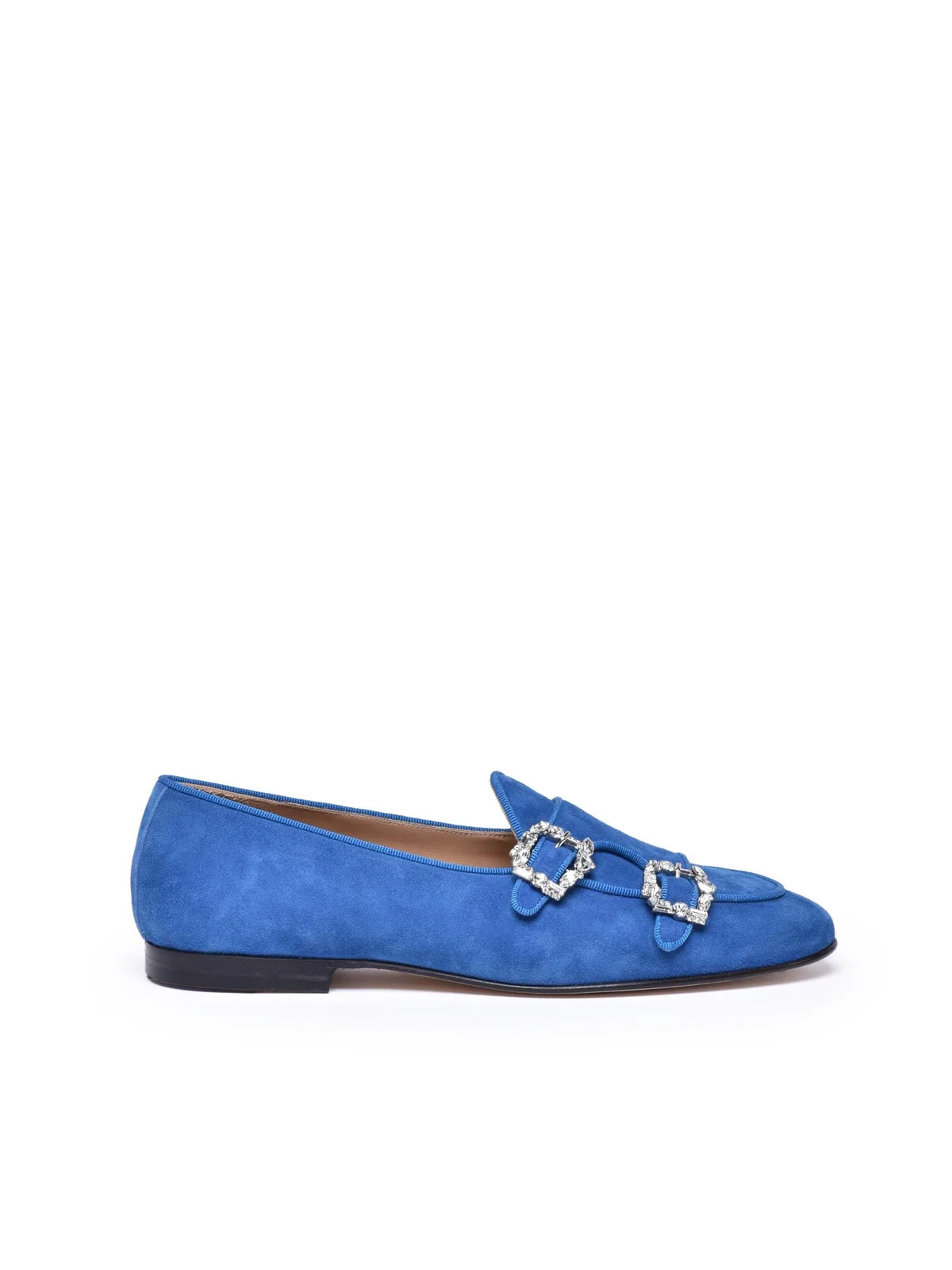Blue Suede Leather Women's Loafers