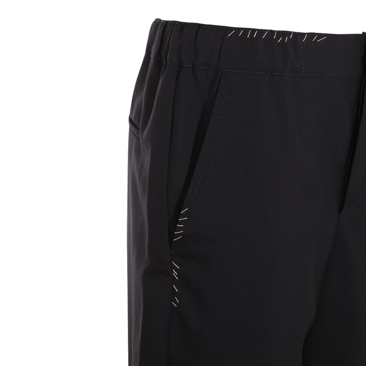 Straight-Leg Trousers with Elastic Waistband