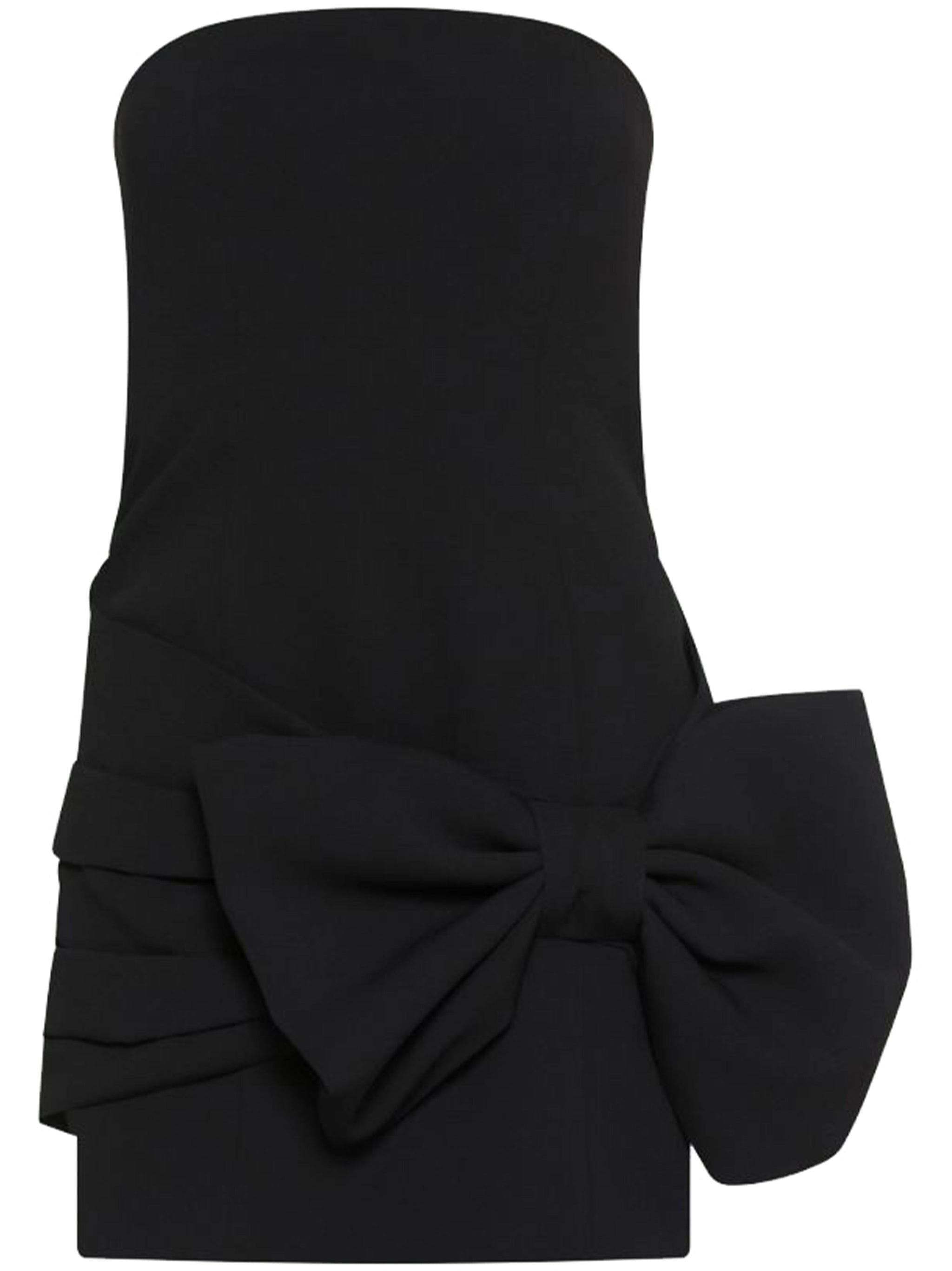Brown Editore Strapless Mini Bow Dress